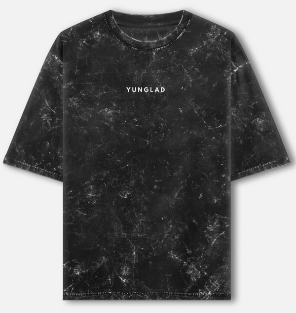 YUNGLAD Ghost Print Oversized T-Shirt
