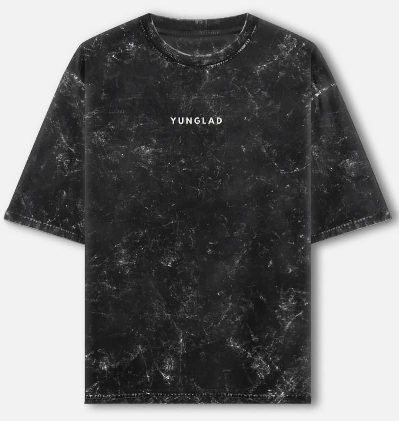 YUNGLAD Ghost Print Oversized T-Shirt