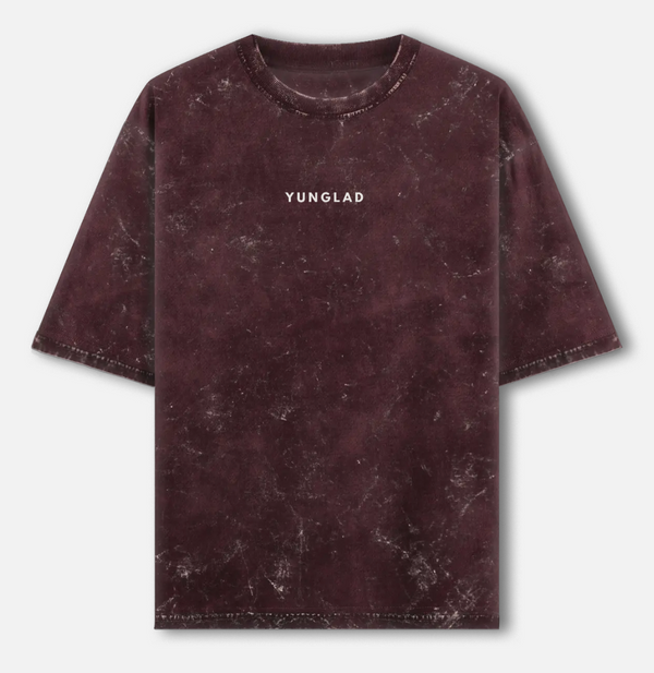 blood red over sized acid wash
